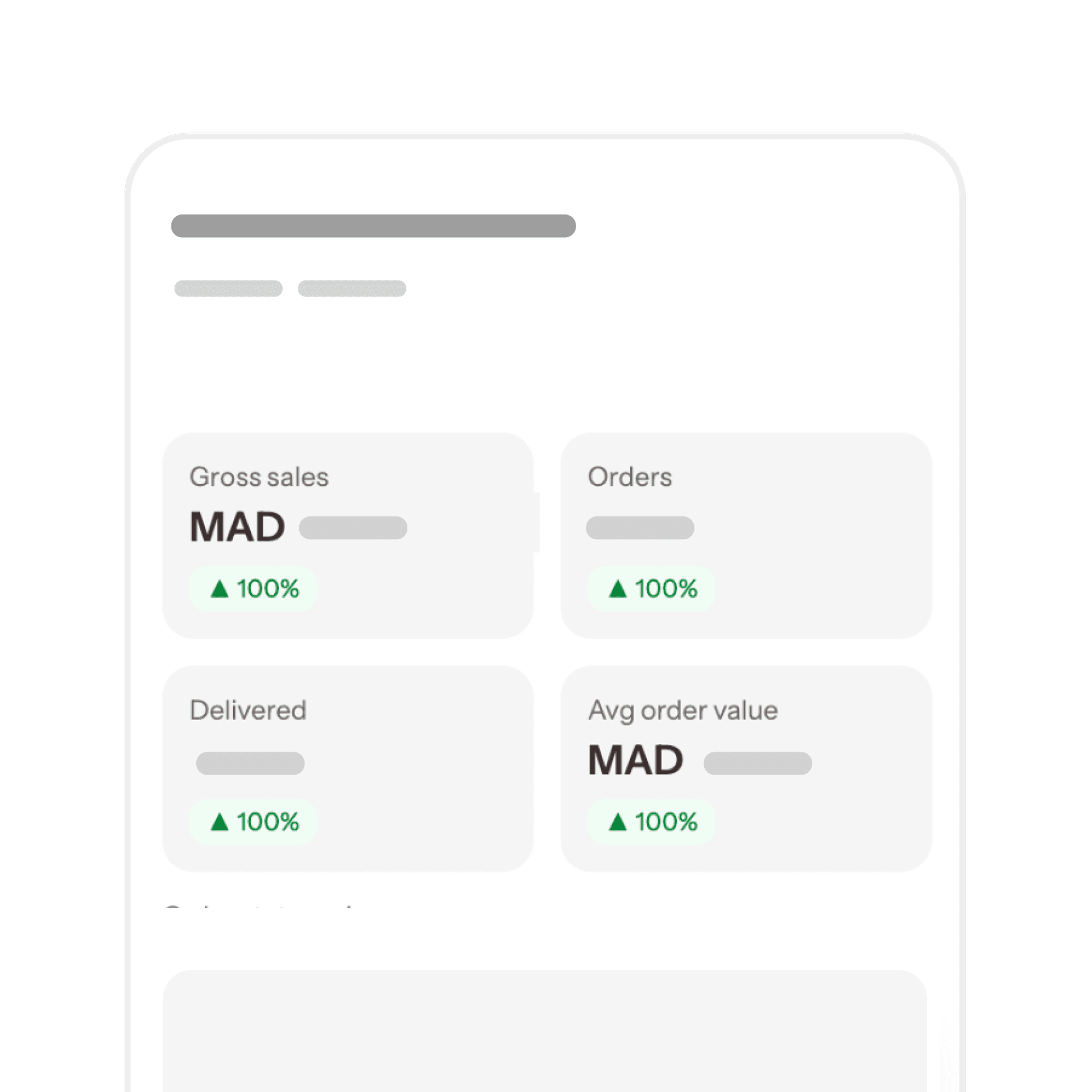 Dashboard for real sellers